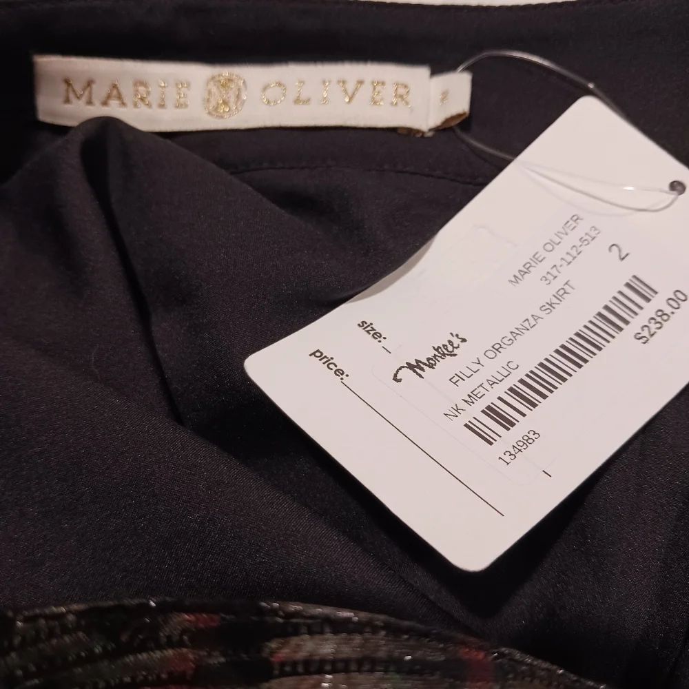 Marie Oliver Filly Organza Plaid Trumpet Skirt Flounce Hem
